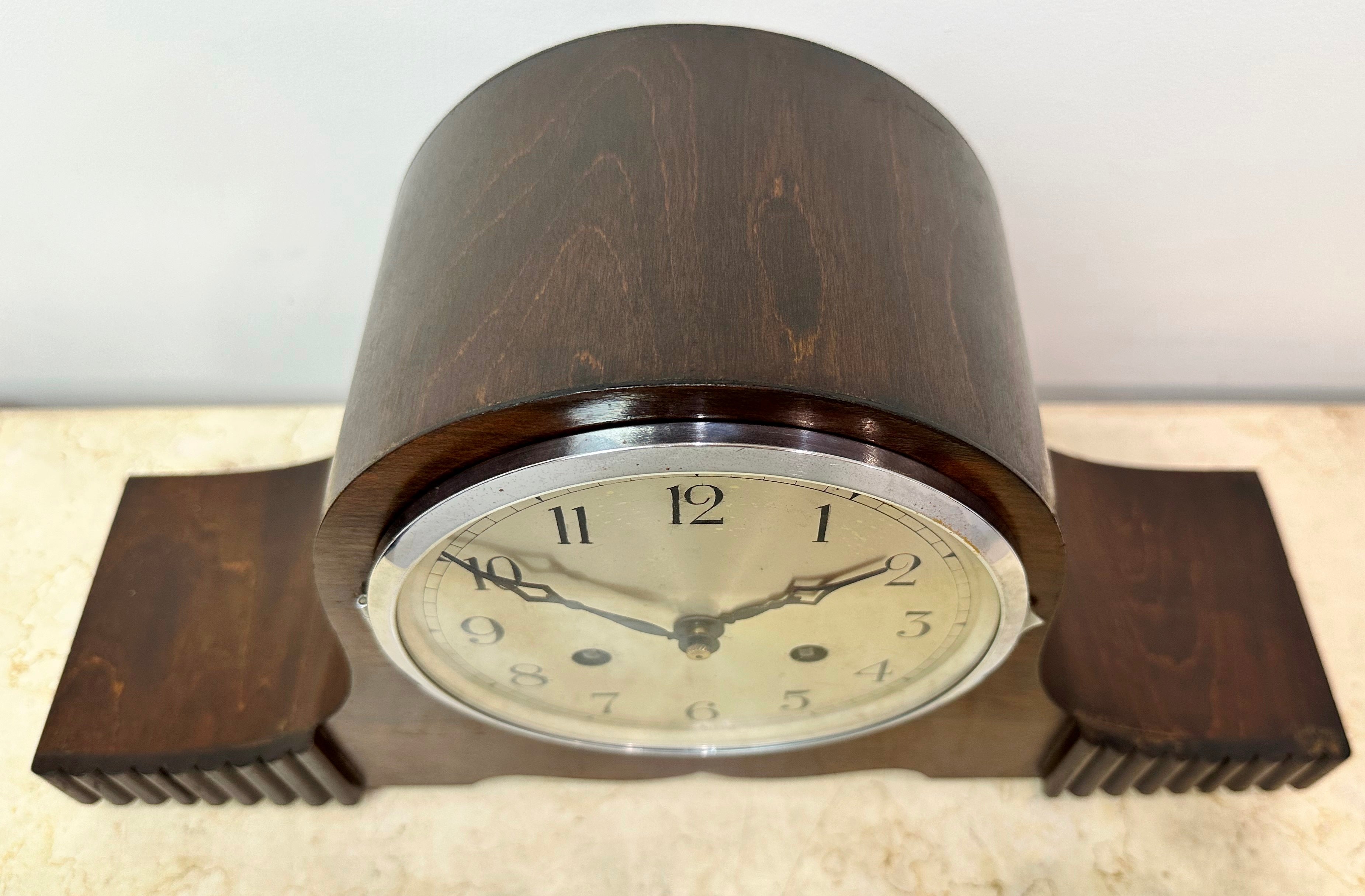 Vintage Napoleon Style Hammer on Coil Chime Mantel Clock | eXibit collection