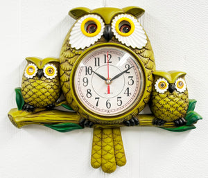 Vintage Trio Owl Eye Moving Pendulum Kitchen Wall Clock | Adelaide Clocks