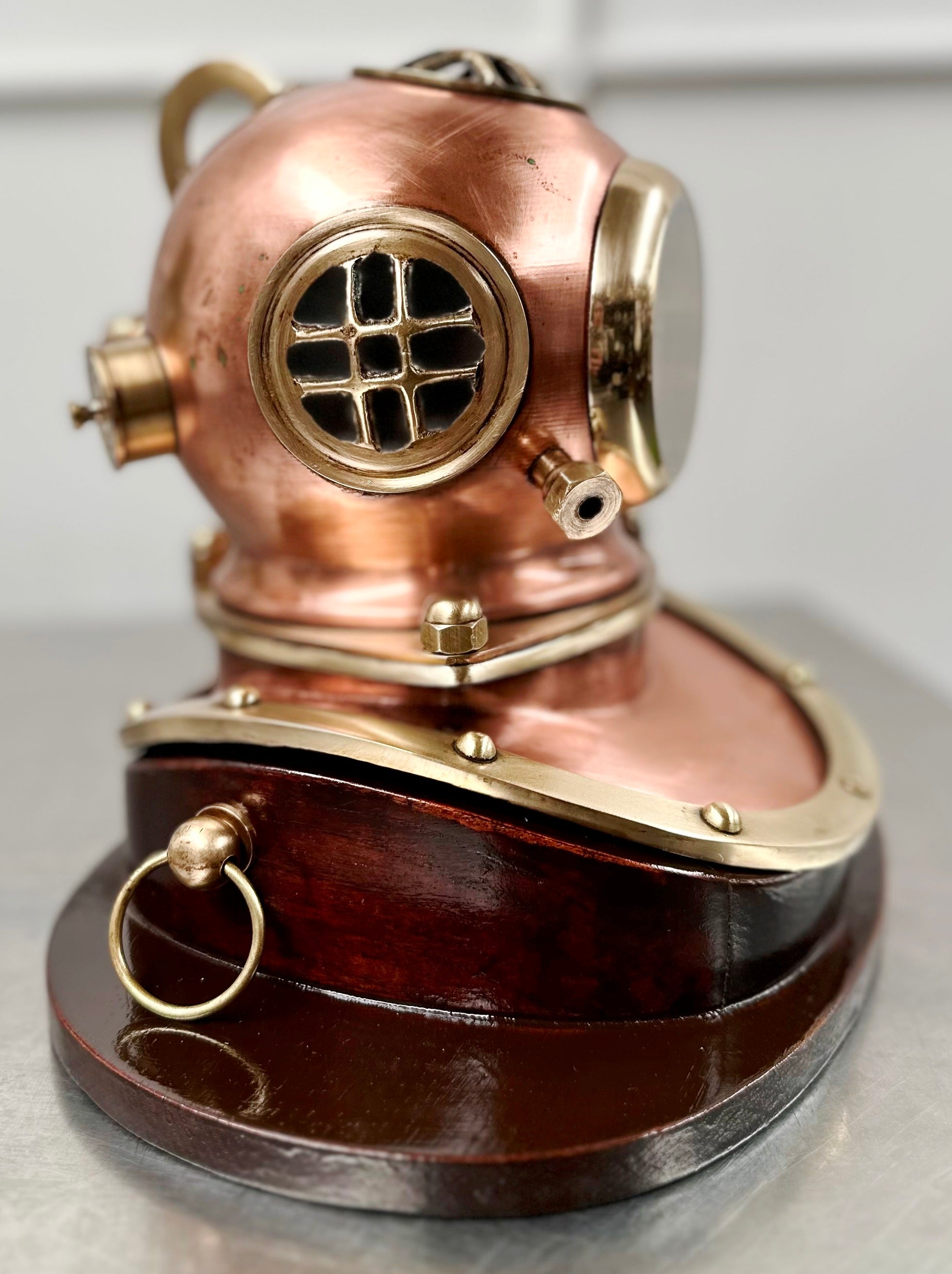 Vintage Ships Clock Scuba Divers Helmet Brass & Copper | Adelaide Clocks