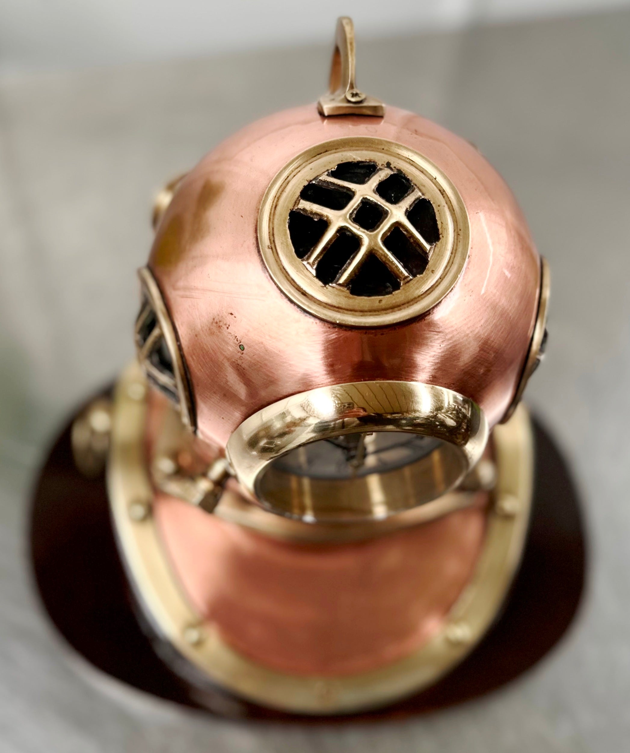 Vintage Ships Clock Scuba Divers Helmet Brass & Copper | Adelaide Clocks