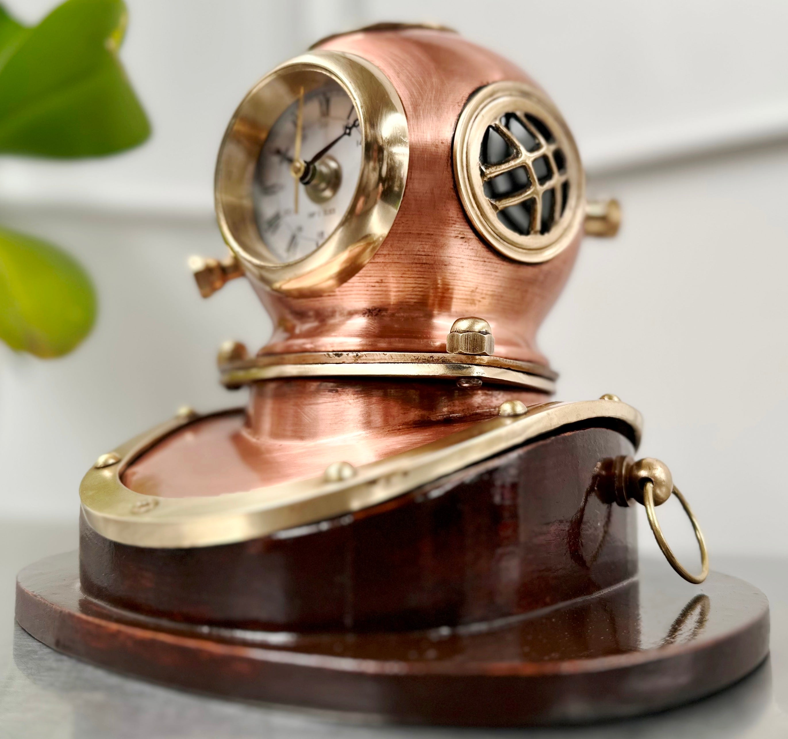 Vintage Ships Clock Scuba Divers Helmet Brass & Copper | Adelaide Clocks