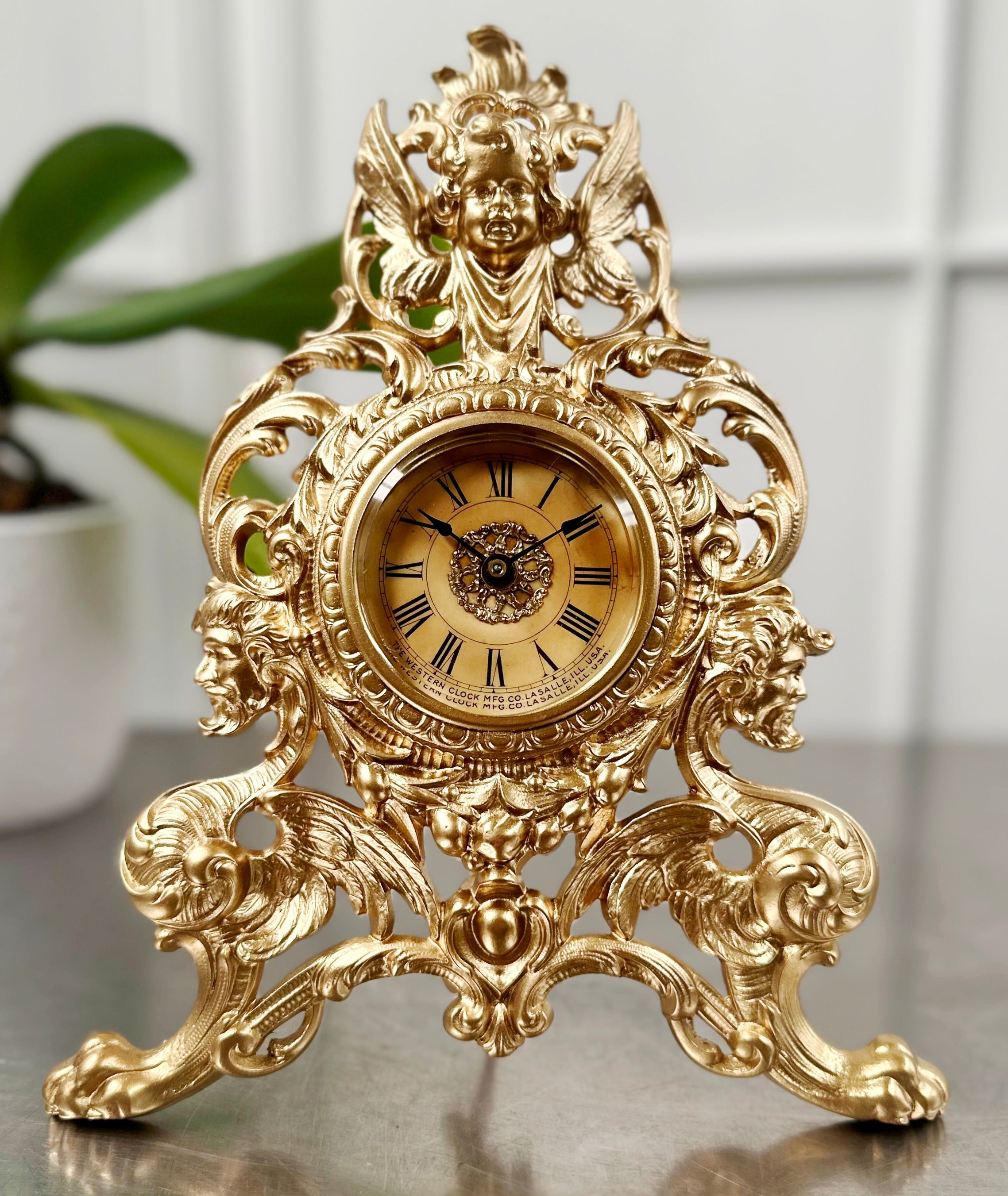 Antique Figural Western Clock Co. U.S.A. Westclox Mantel Clock | Adelaide Clocks