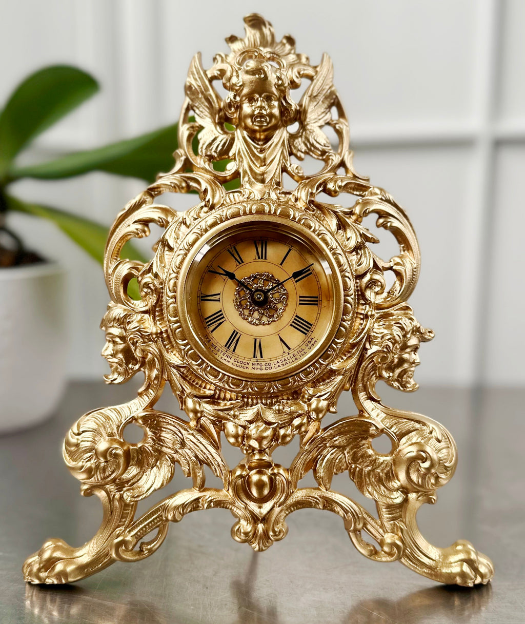 Antique Figural Western Clock Co. U.S.A. Westclox Mantel Clock | Adelaide Clocks