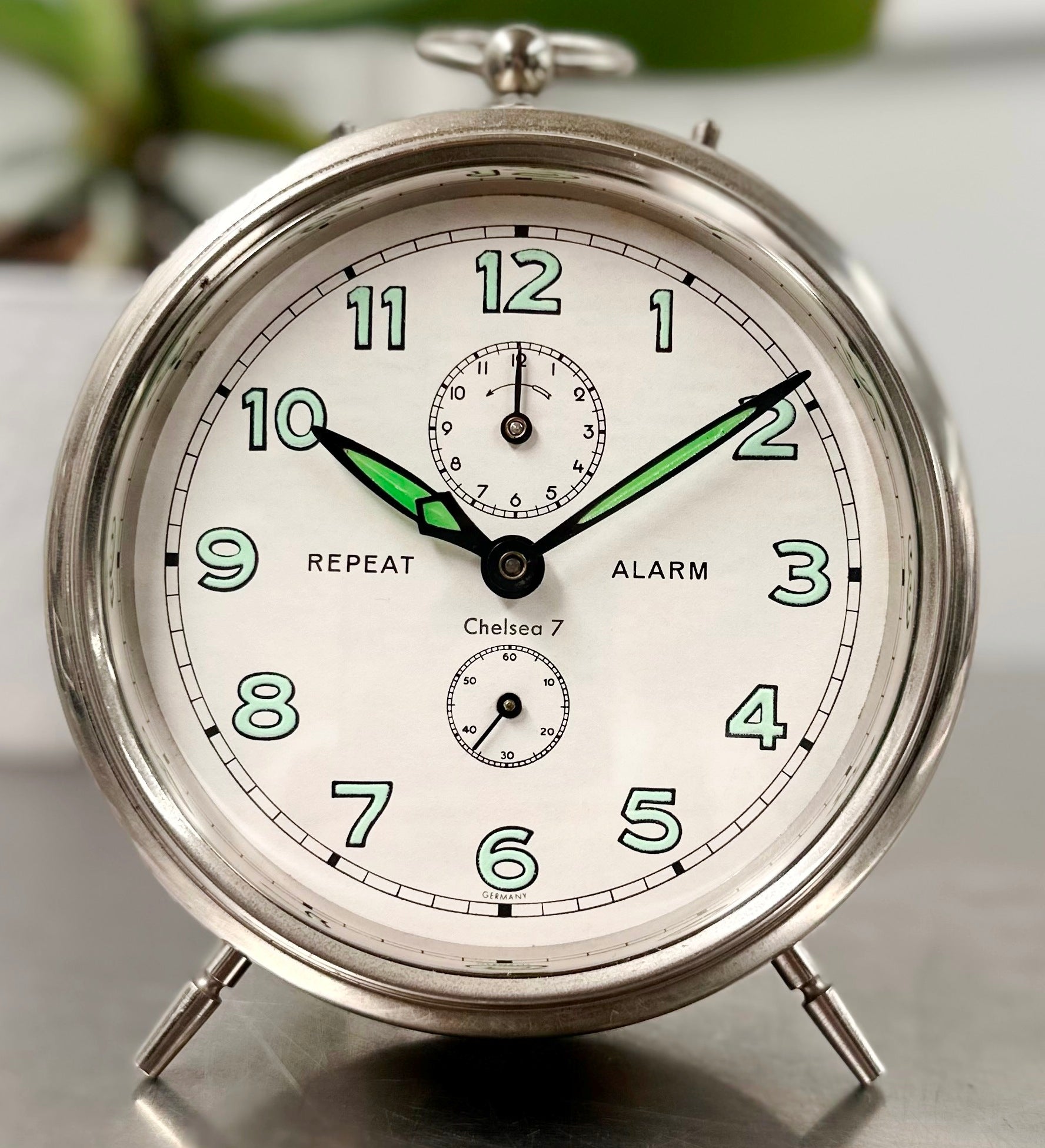 Vintage Repeat German Made Alarm Desk Clock | Adelaide Clocks
