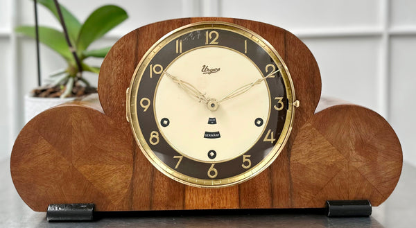Vintage Art Deco URGOS Quartz Retro Mantel Clock | Adelaide Clocks