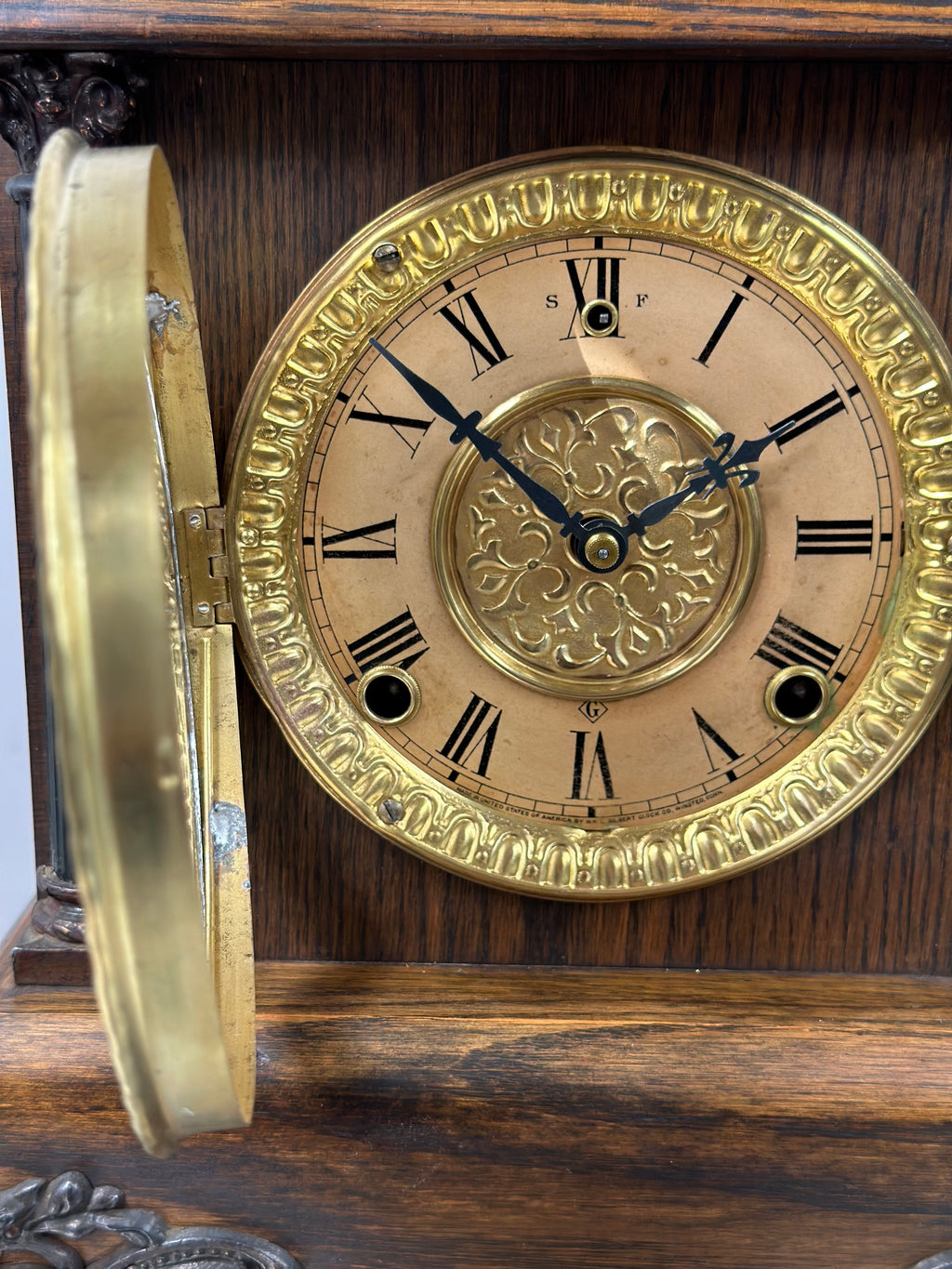 Antique GILBERT U.S.A Bell and Hammer on Coil Strike Mantel Clock | Adelaide Clocks