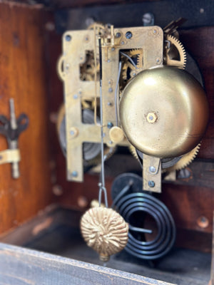 Antique Waterbury Hammer Bell and Coil Chime Mantel Clock | Adelaide Clocks