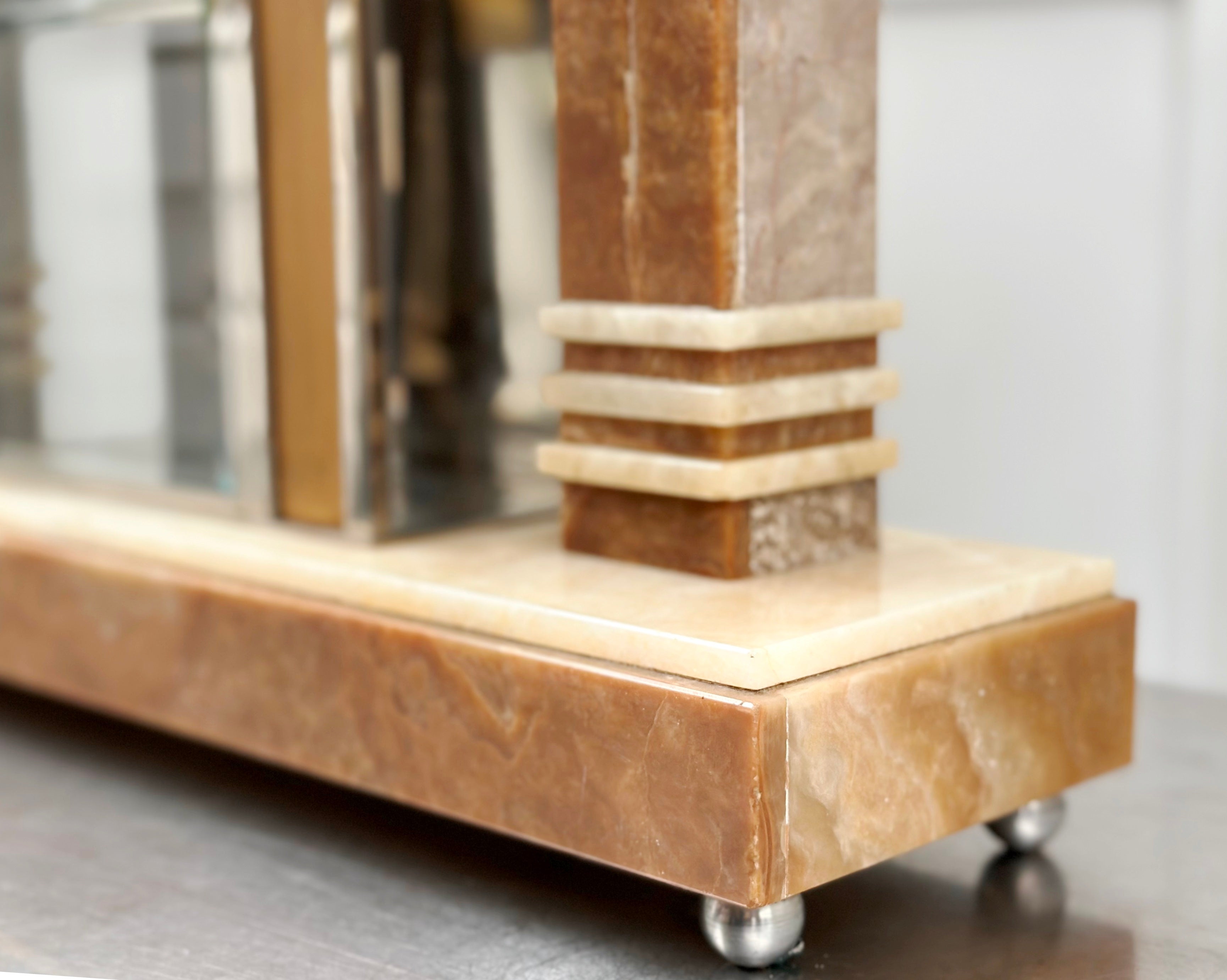 Vintage Art Deco Alabaster Bell Chime French Mantel Clock | Adelaide Clocks