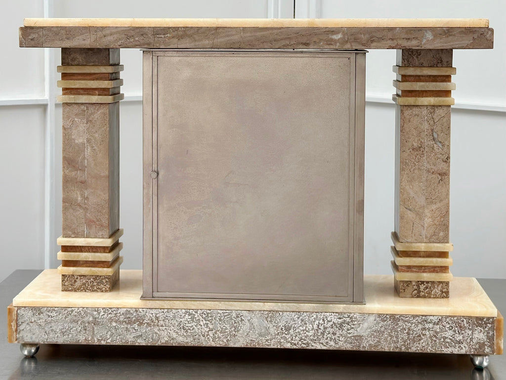 Vintage Art Deco Alabaster Bell Chime French Mantel Clock | Adelaide Clocks