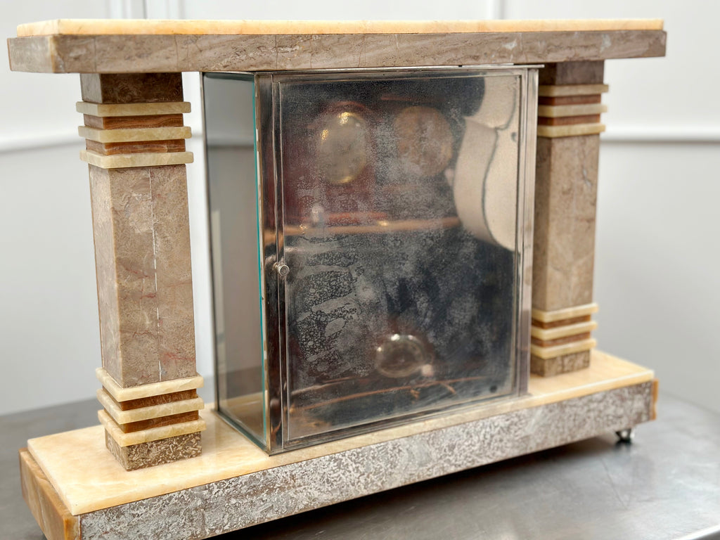 Vintage Art Deco Alabaster Bell Chime French Mantel Clock | Adelaide Clocks