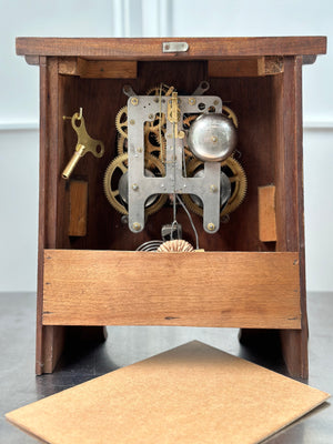  Antique GILBERT U.S.A Bell Chime and Hammer on Coil Strike Mantel Clock | Adelaide Clocks
