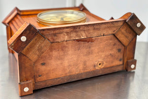 Antique Oak Wood Grain Battery Mantel Clock | Adelaide Clocks
