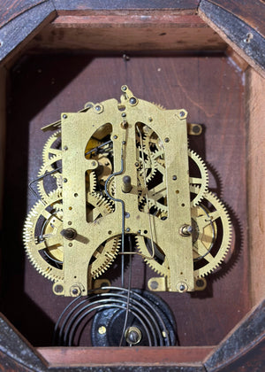 Antique Round Station Drop Dial Hammer on Coil Chime Wall Clock | Adelaide Clocks