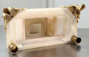 Antique French White Alabaster Battery Mantel Clock | Adelaide Clocks