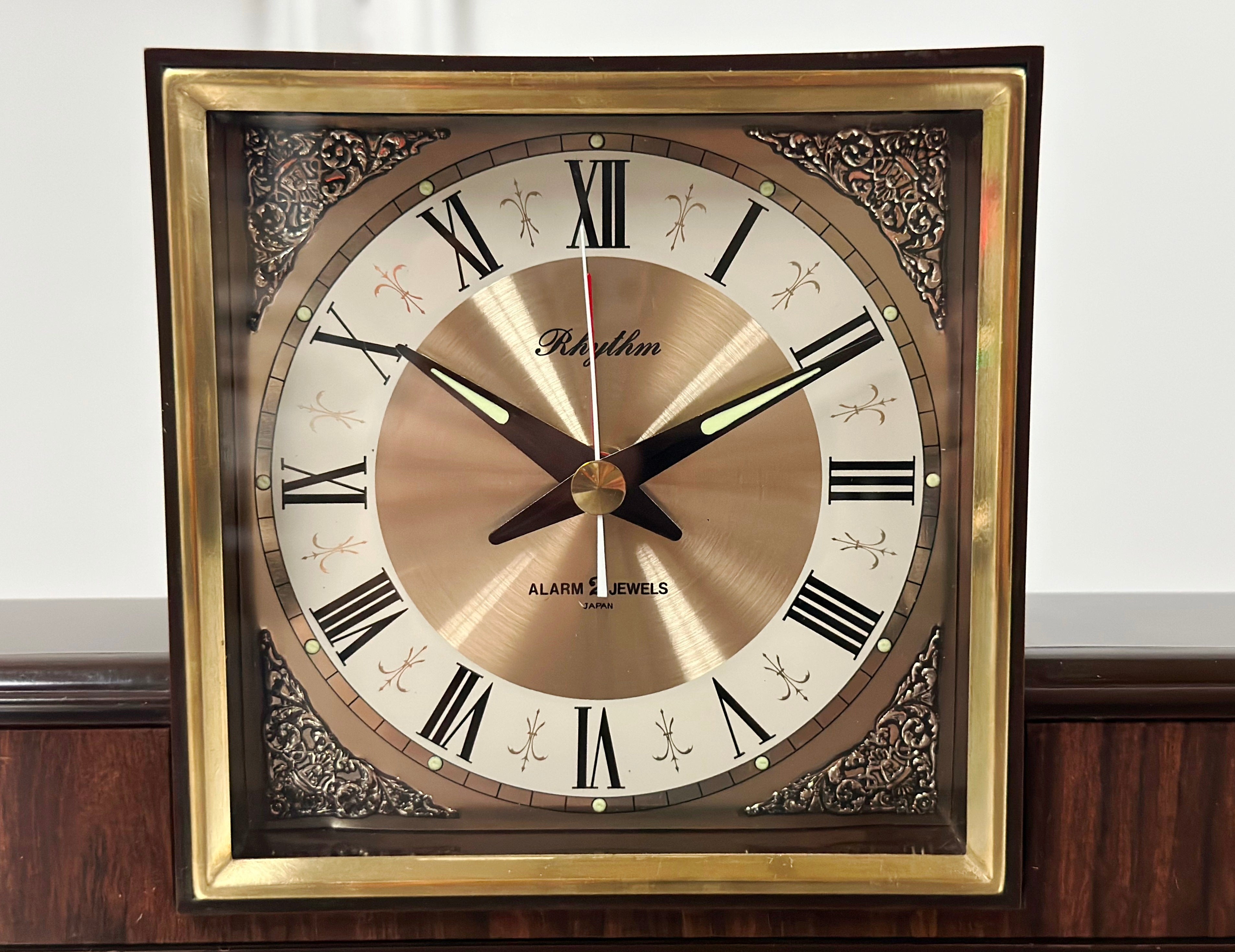 Vintage Art Deco Rhythm Alarm Mantel Desk Clock | Adelaide Clocks