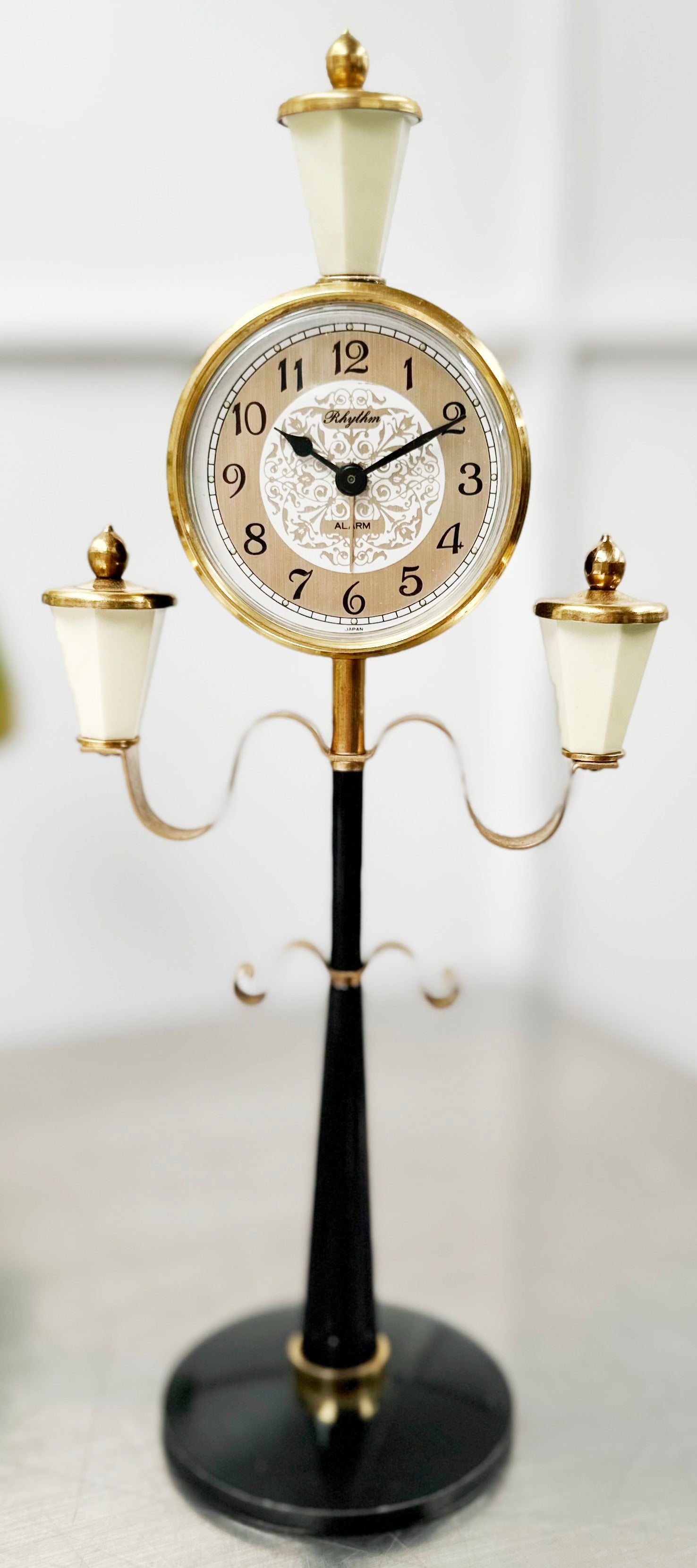 Vintage Rhythm Alarm Lamp Post Desk Clock | Adelaide Clocks