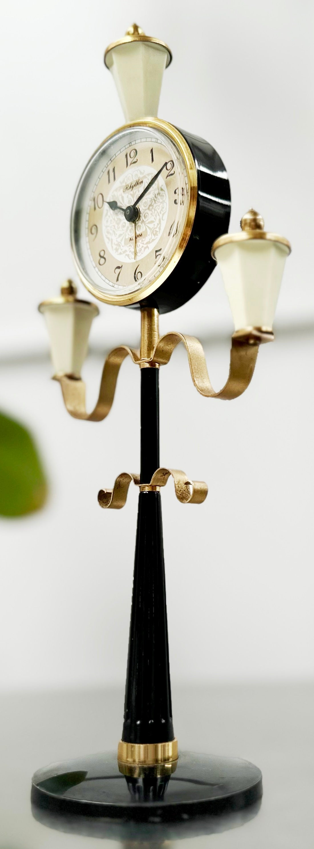 Vintage Rhythm Alarm Lamp Post Desk Clock | Adelaide Clocks