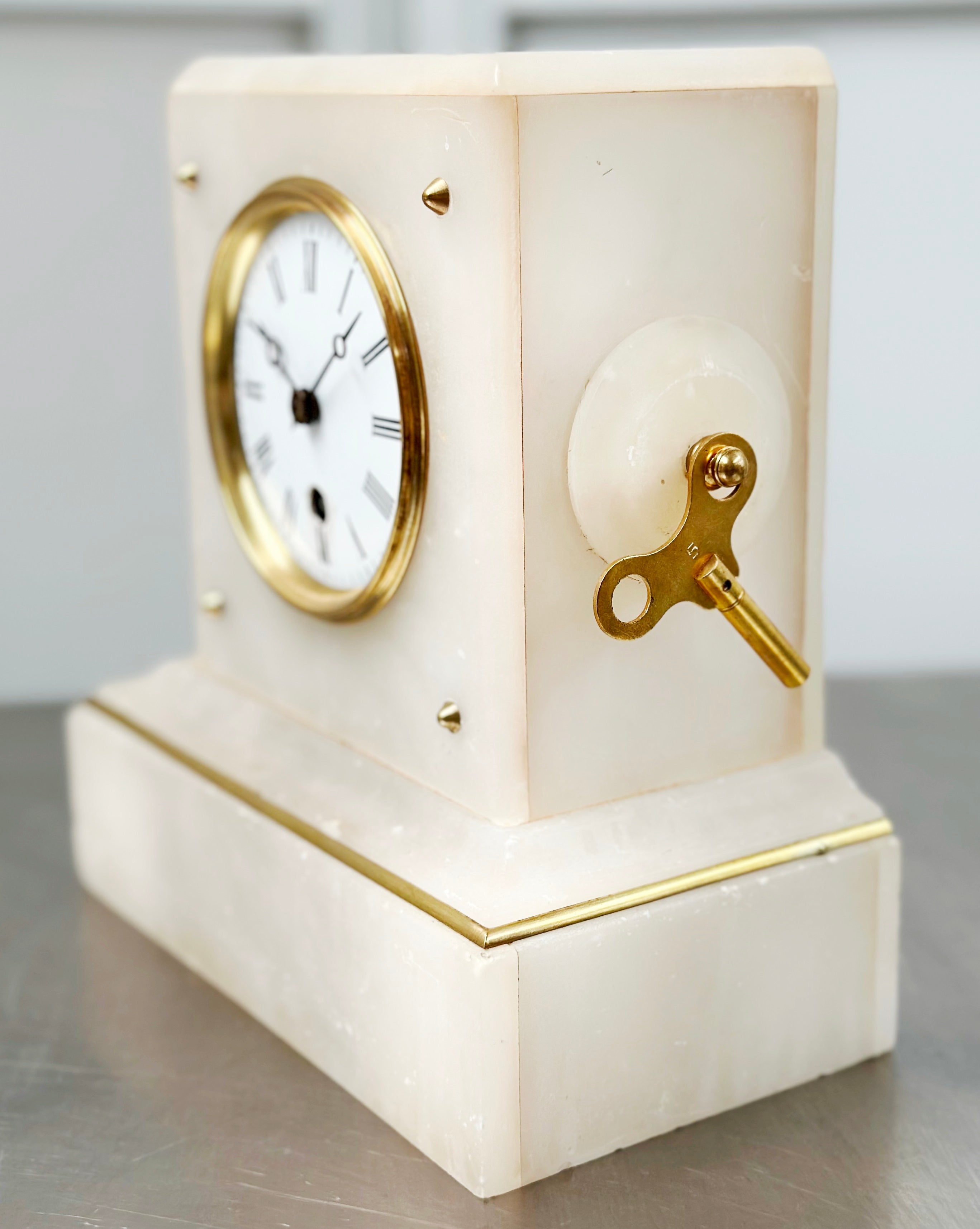 Antique French Alabaster Mantel Clock | Adelaide Clocks