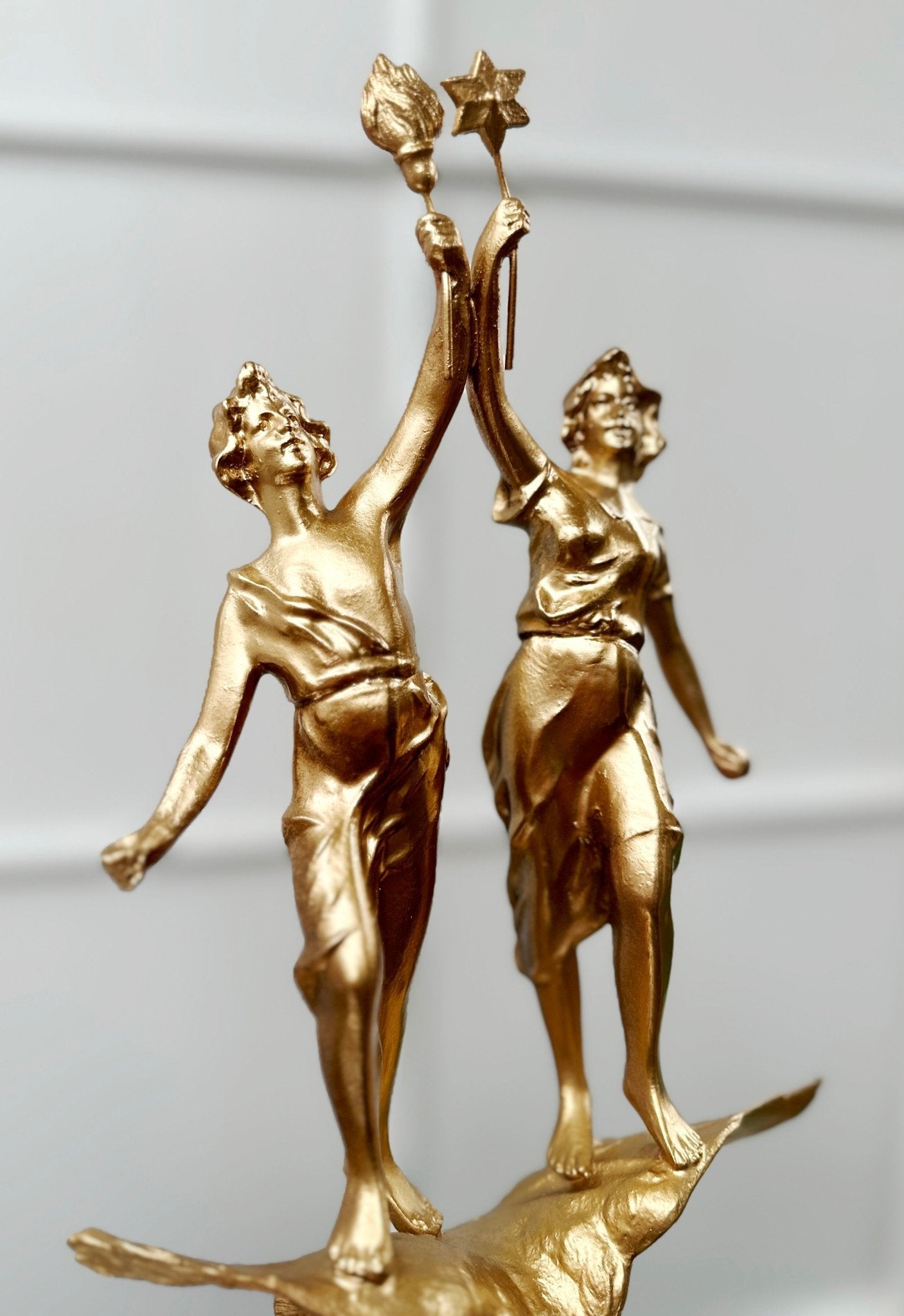 Vintage French Le Jour & Le Nuit Spelter Mantel Clock Set | Adelaide Clocks