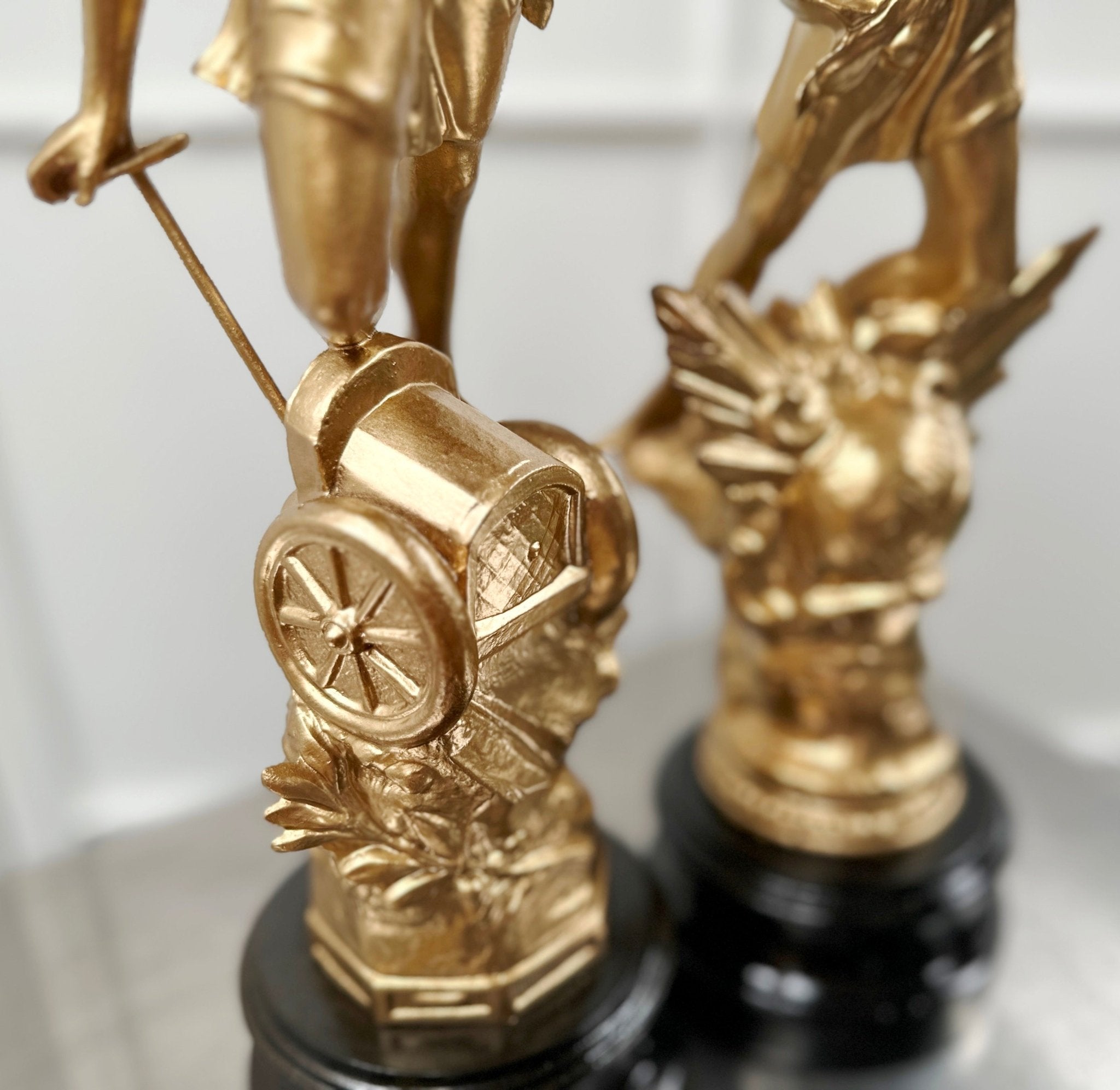 Vintage French Le Jour & Le Nuit Spelter Mantel Clock Set | Adelaide Clocks