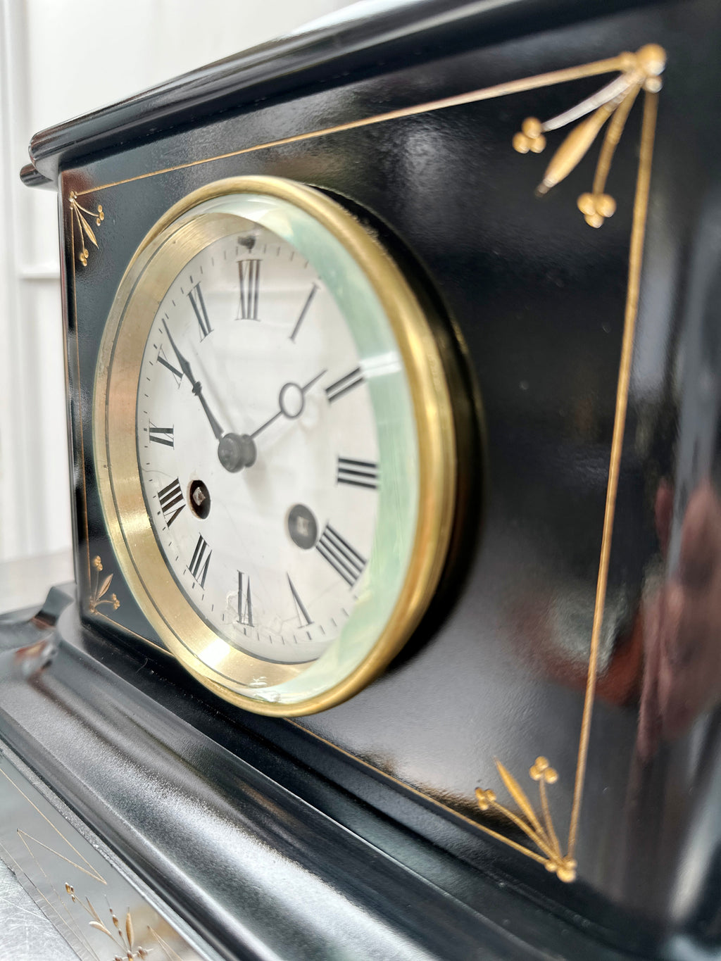 Antique French Slate Hammer on Bell Strike Pendulum Mantel Clock | Adelaide Clocks