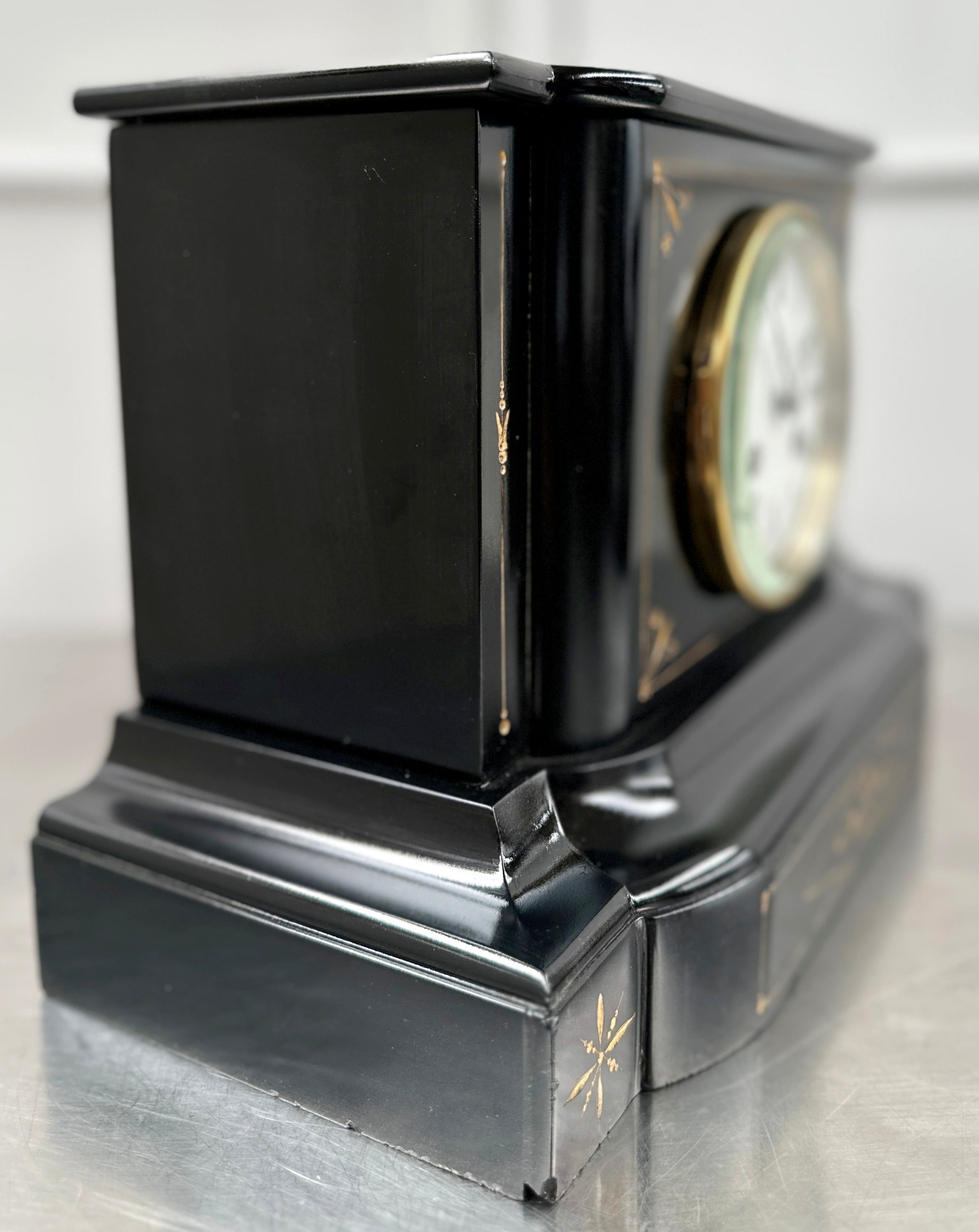 Antique French Slate Hammer on Bell Strike Pendulum Mantel Clock | Adelaide Clocks