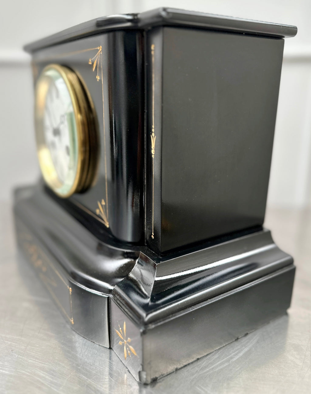 Antique French Slate Hammer on Bell Strike Pendulum Mantel Clock | Adelaide Clocks