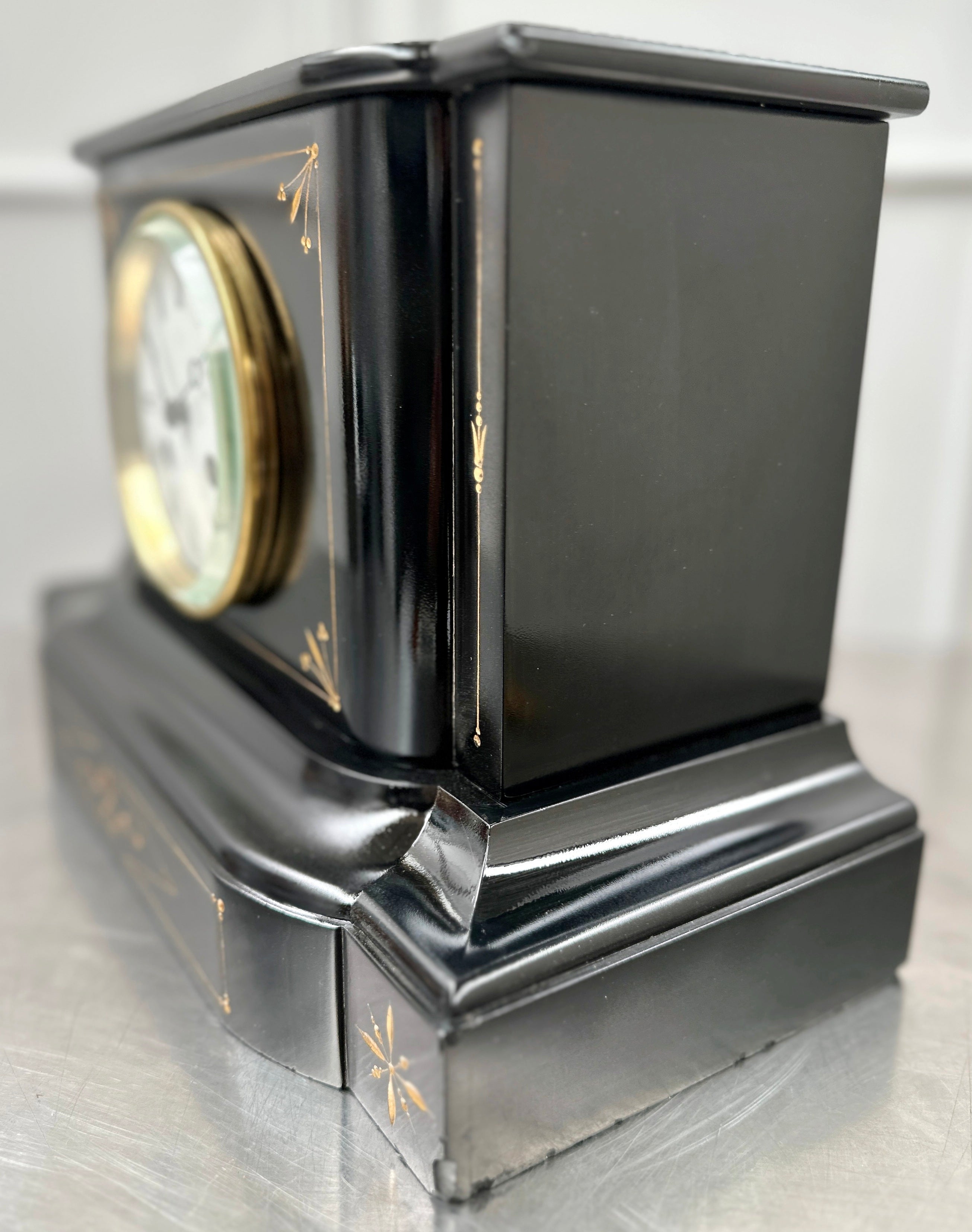 Antique French Slate Hammer on Bell Strike Pendulum Mantel Clock | Adelaide Clocks
