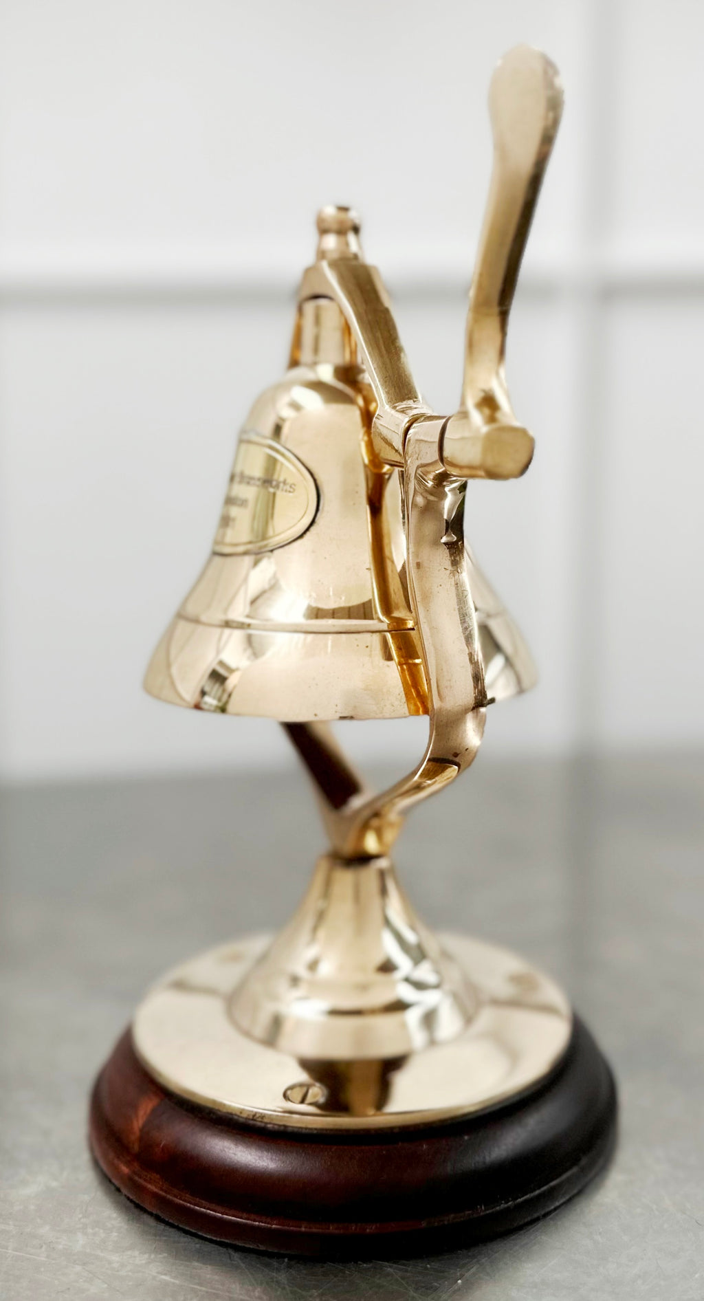 Brassworks London Hotel Shop Swinging Desk Brass Bell | Adelaide Clocks