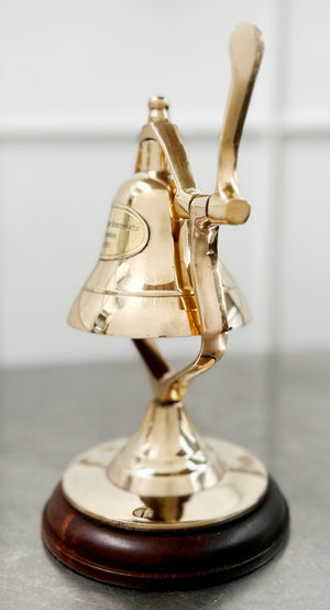 Brassworks London Hotel Shop Swinging Desk Brass Bell | Adelaide Clocks