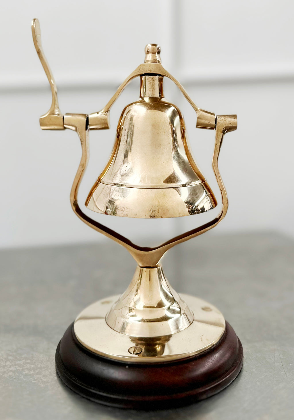Brassworks London Hotel Shop Swinging Desk Brass Bell | Adelaide Clocks