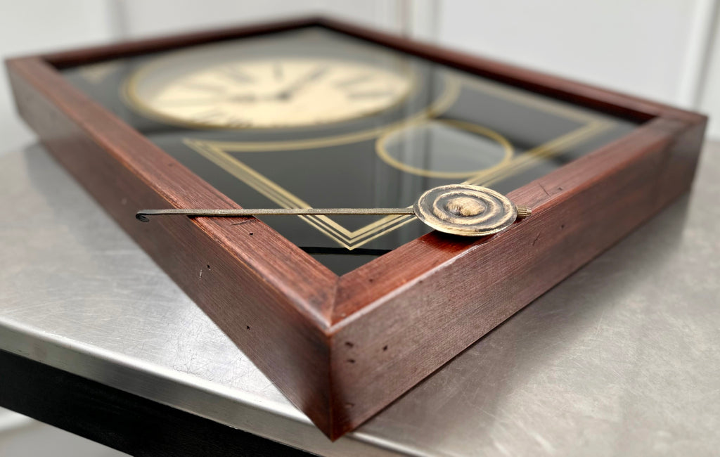 Vintage Wood & Glass Pendulum Battery Wall Clock | Adelaide Clocks