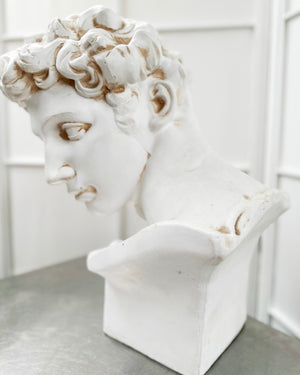 Vintage David Bust Sculptured Head Statue | Adelaide Clocks