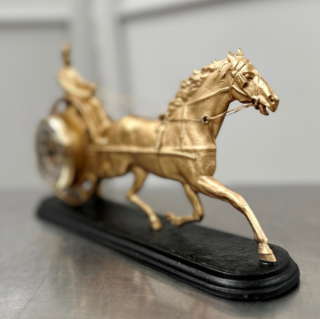 Antique Cast Iron Jockey & Racing Horse Converted to Quartz Mantel Clock | Adelaide Clocks