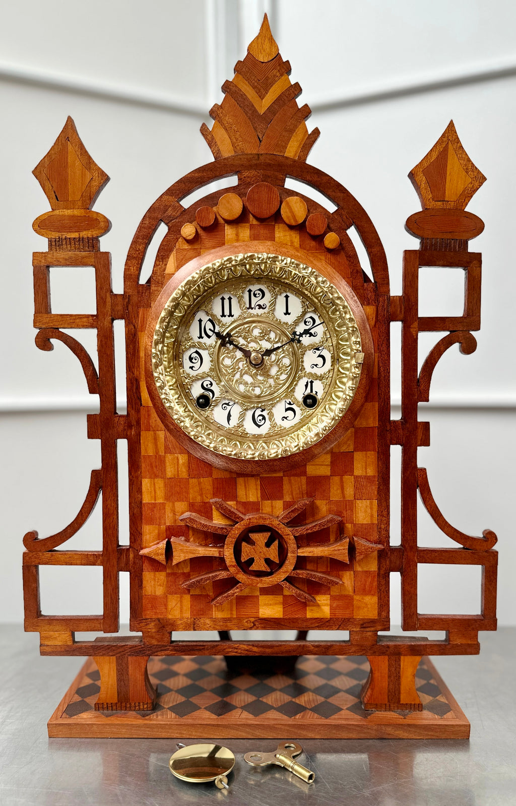 Antique Ingraham Bell & Pendulum on Coil Strike Mantel Clock | Adelaide Clocks