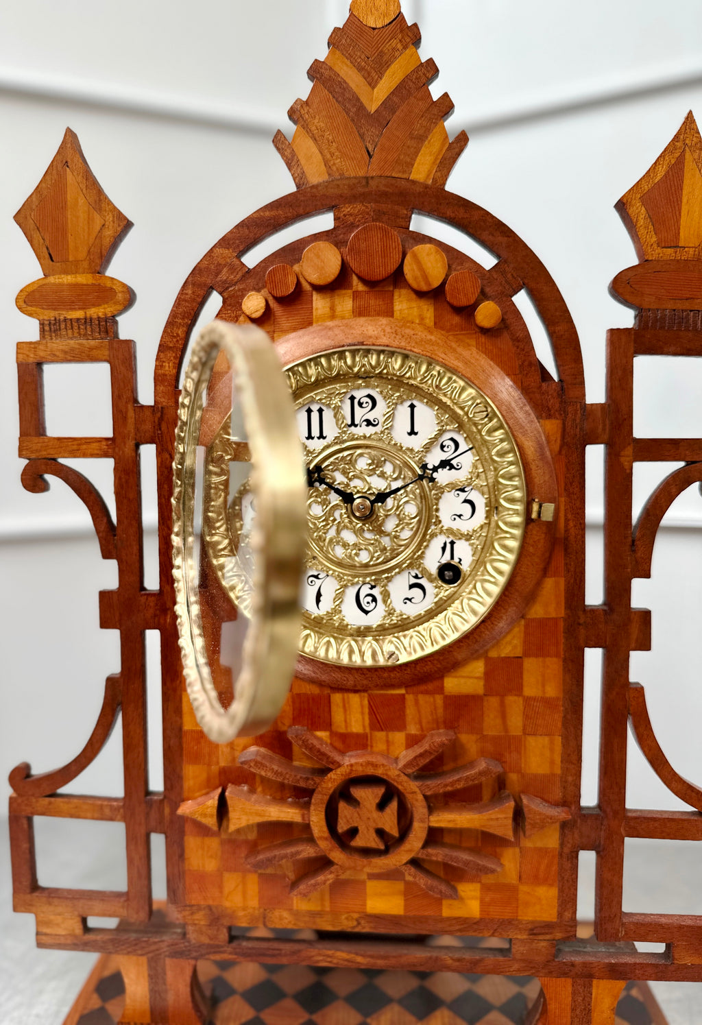 Antique Ingraham Bell & Pendulum on Coil Strike Mantel Clock | Adelaide Clocks