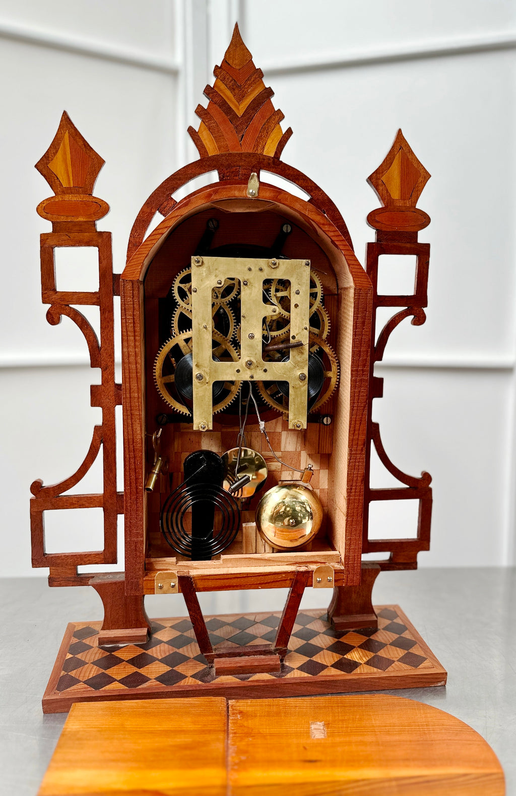 Antique Ingraham Bell & Pendulum on Coil Strike Mantel Clock | Adelaide Clocks