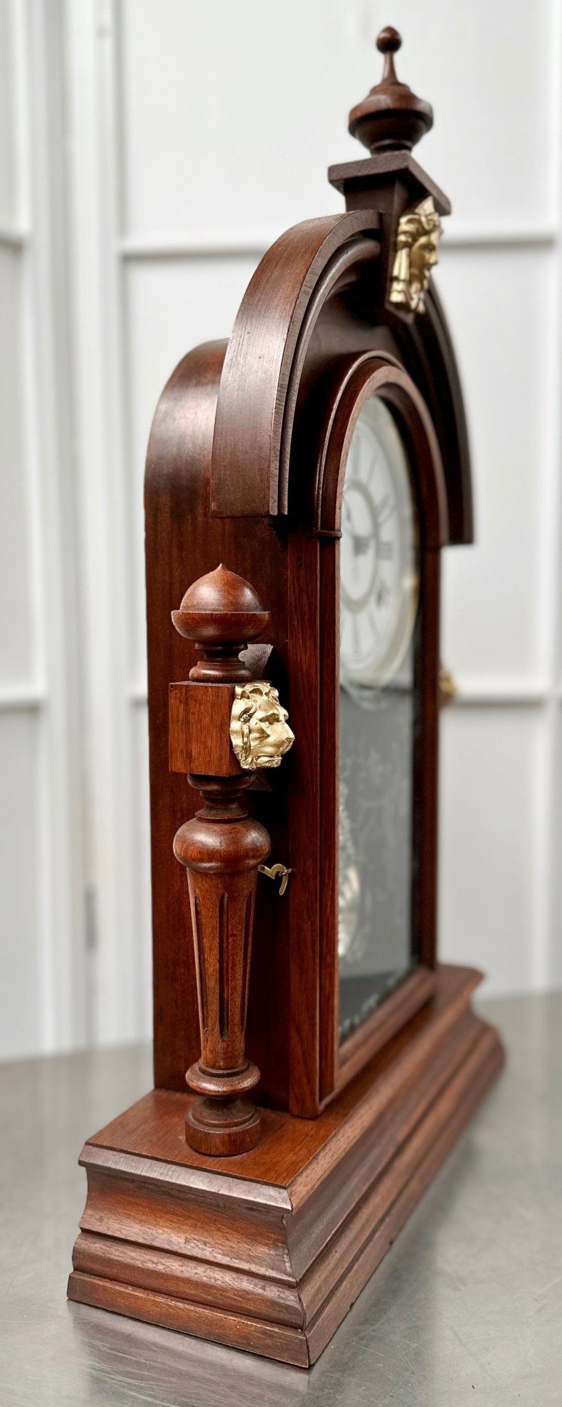 Antique Ansonia King Hammer on Coil Pendulum Mantel Clock | Adelaide Clocks