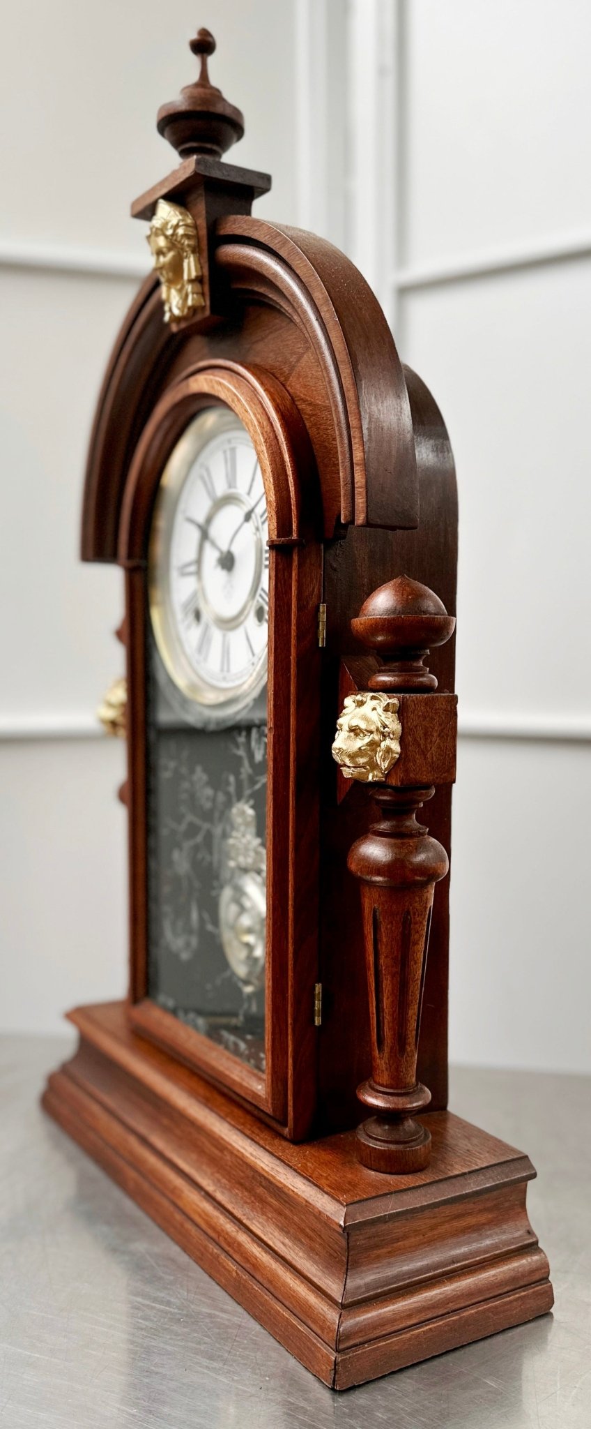 Antique Ansonia King Hammer on Coil Pendulum Mantel Clock | Adelaide Clocks