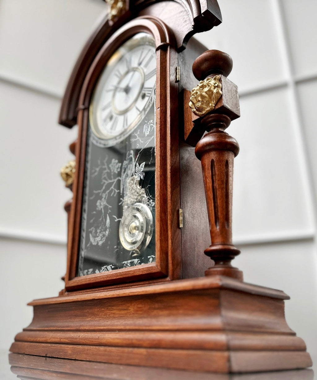 Antique Ansonia King Hammer on Coil Pendulum Mantel Clock | Adelaide Clocks