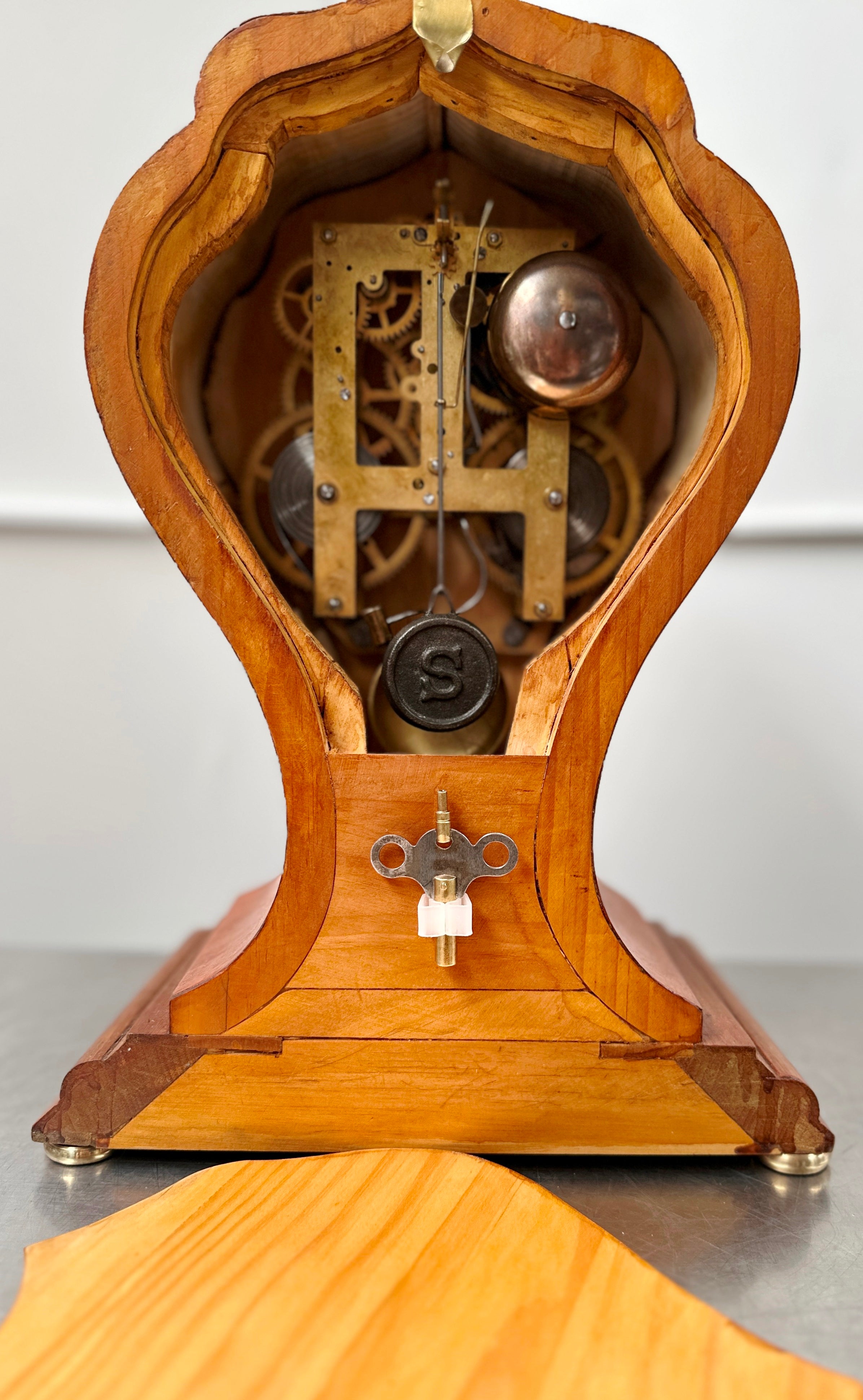Antique Oak Wood Sessions Twin Bell Chime Mantel Clock | Adelaide Clocks