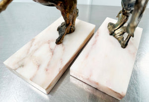 Antique Spelter Pair Goat Marble Bookends | Adelaide Clocks
