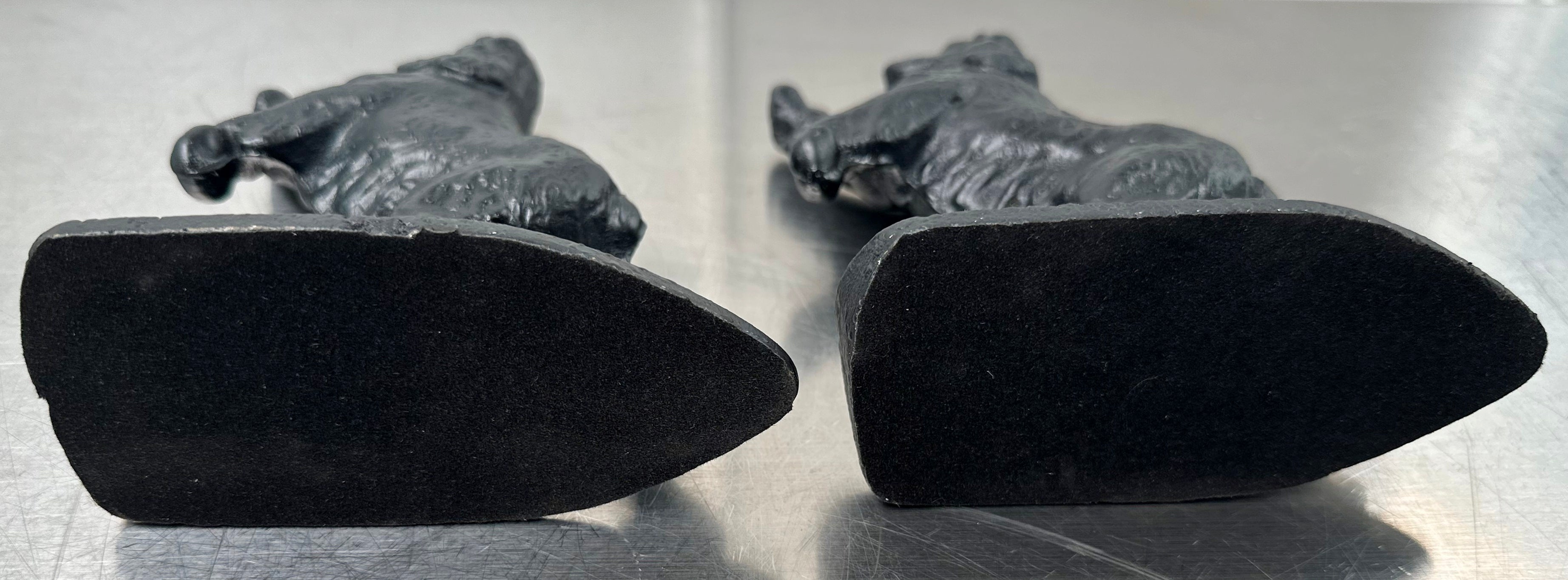 Vintage Pair Cocker Spaniel Dog Cast Iron Black Bookends | Adelaide Clocks