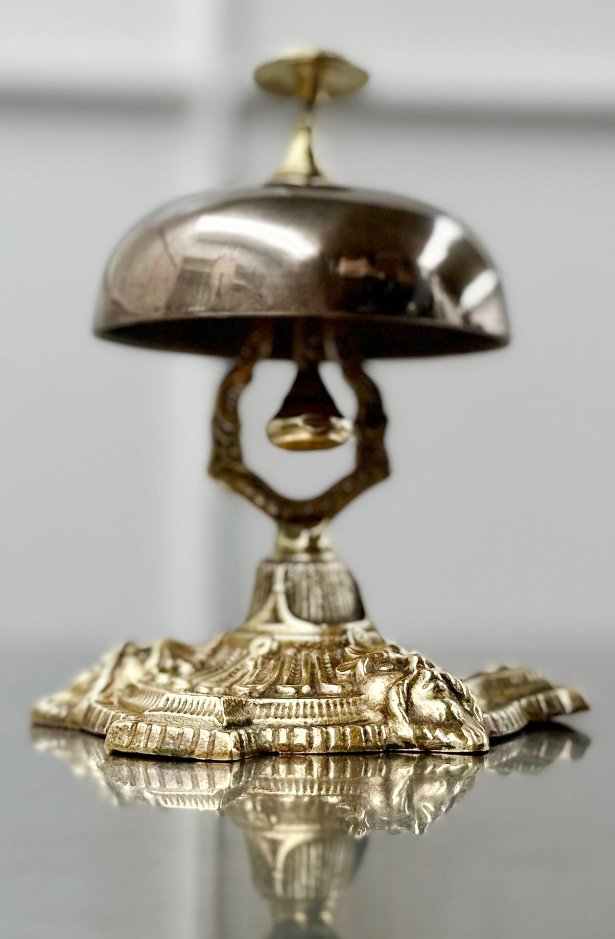 Vintage Ornate BRASS Shop Counter Desk Service Bell | Adelaide Clocks