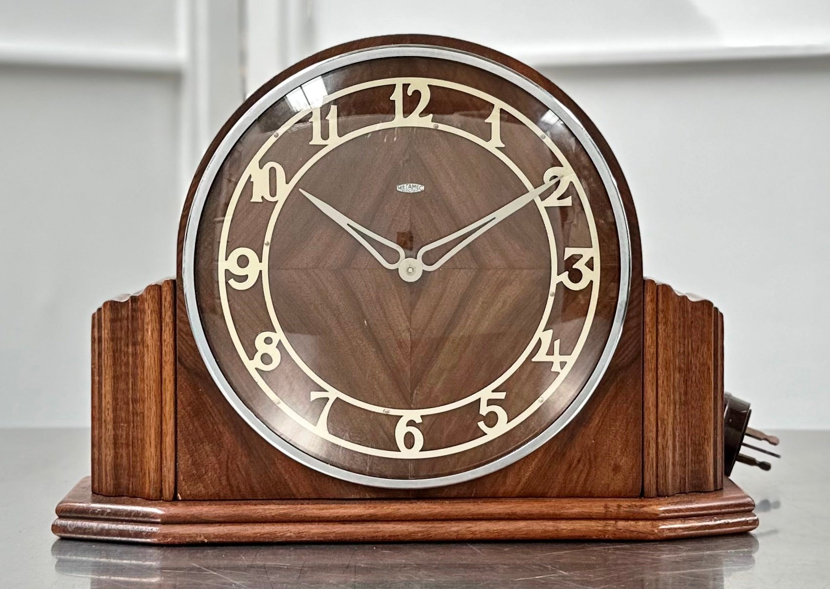 Only Clocks Vintage Art Deco METAMEC Electric Mantel Clock | Adelaide Clocks