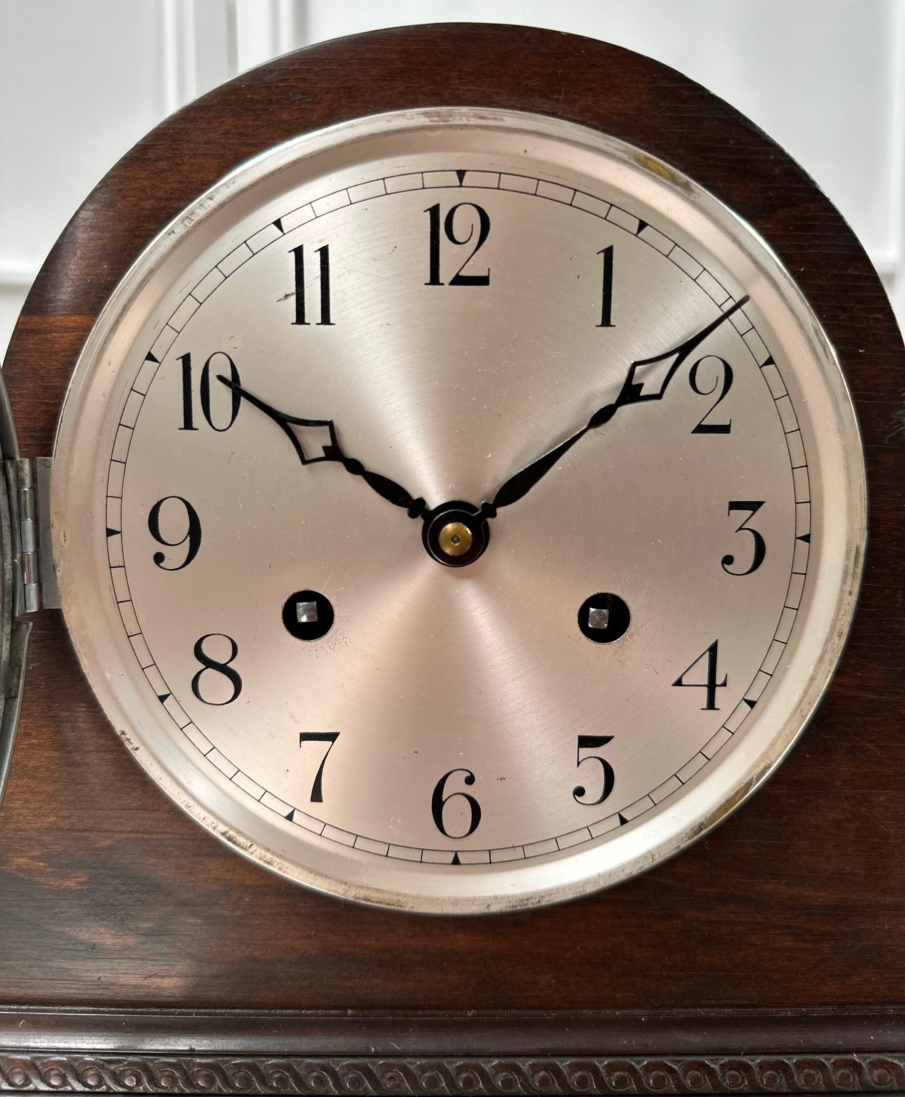 Original Vintage Hammer on Coil Strike Mantel Clock | Adelaide Clocks