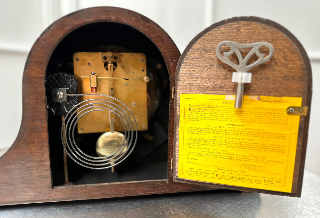 Original Vintage Hammer on Coil Strike Mantel Clock | Adelaide Clocks