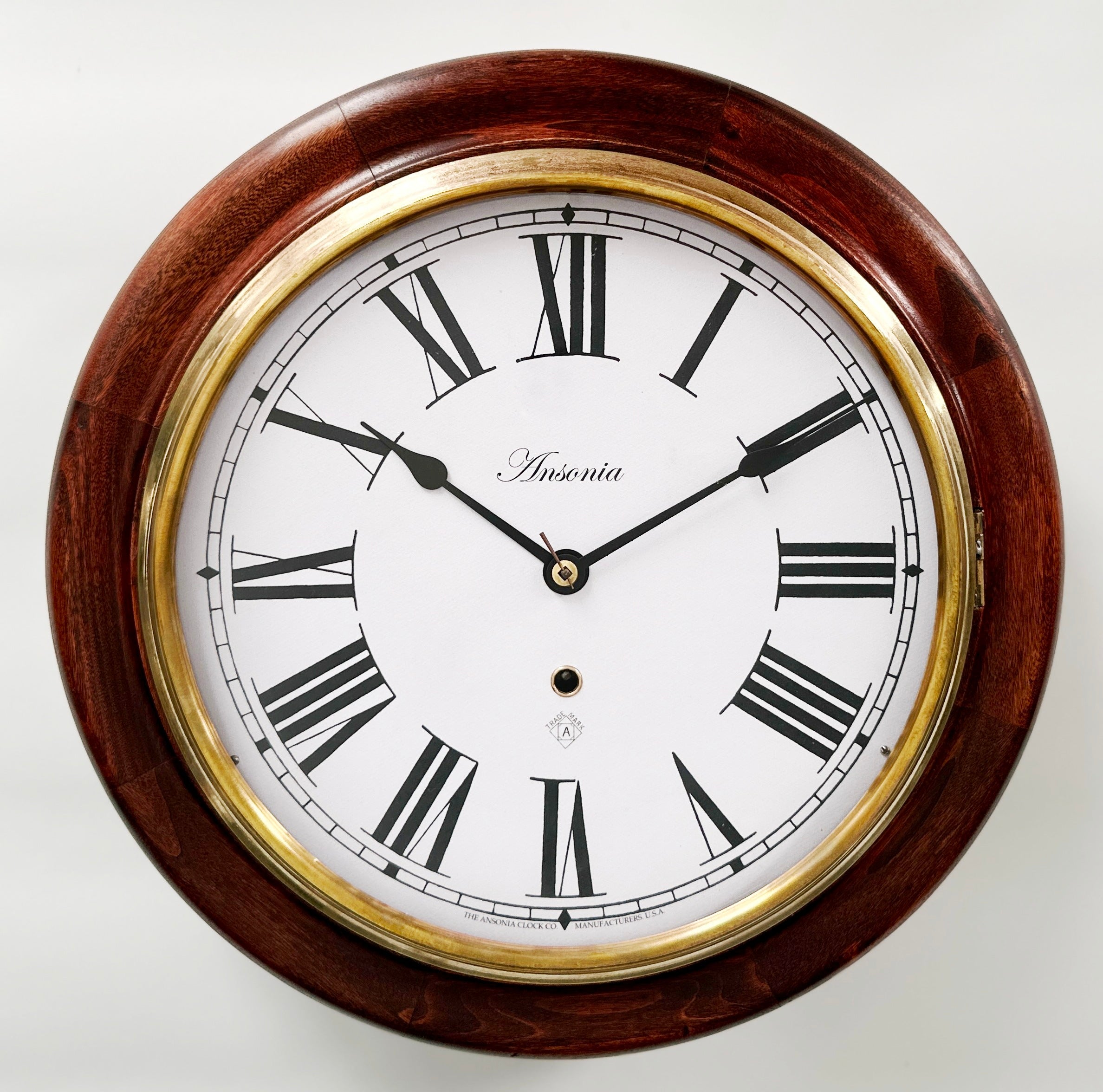 Antique ANSONIA Round Station Wall Clock | Adelaide Clocks