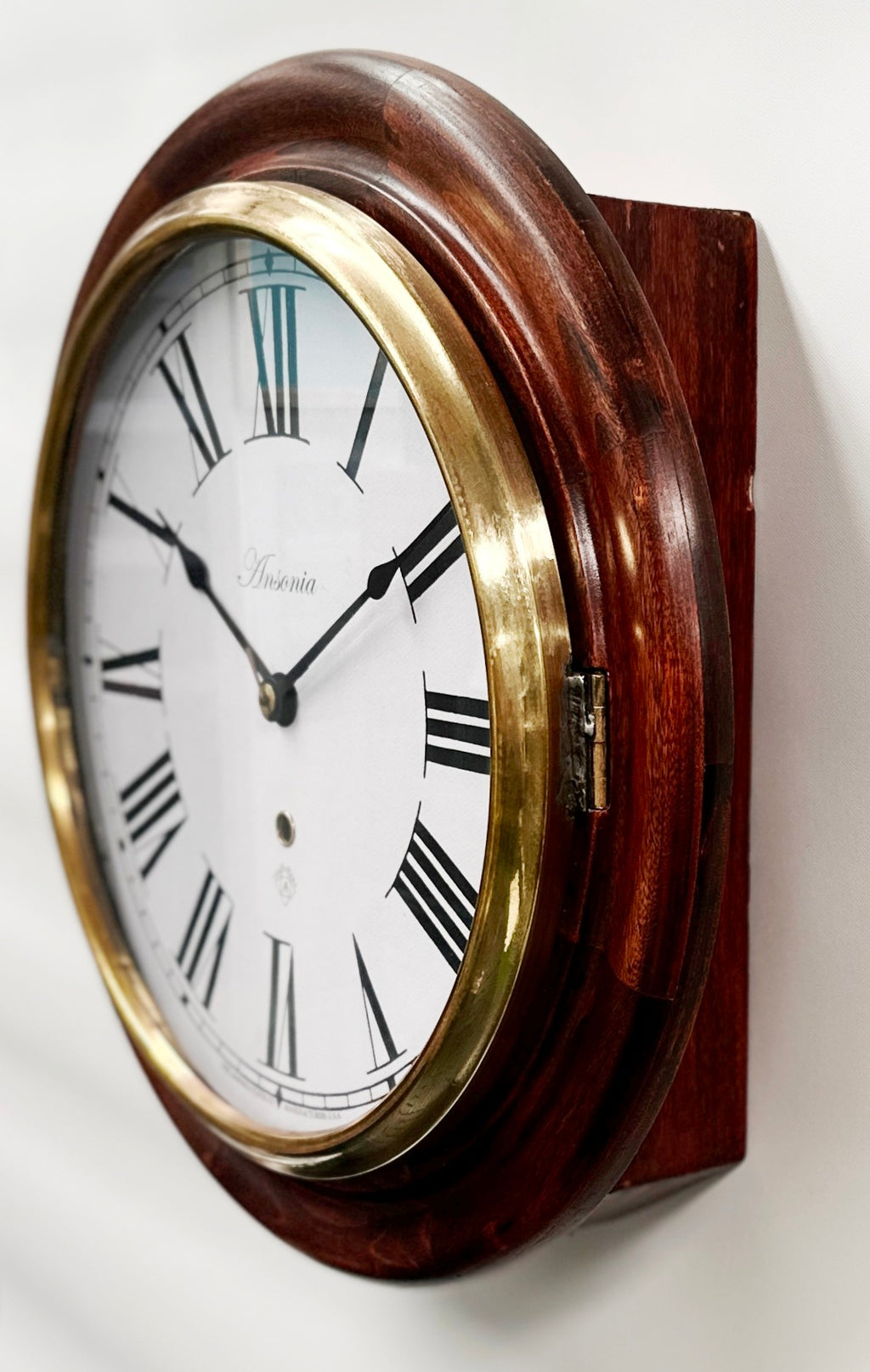 Antique ANSONIA Round Station Wall Clock | Adelaide Clocks