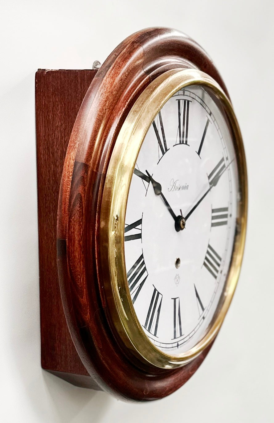 Antique ANSONIA Round Station Wall Clock | Adelaide Clocks